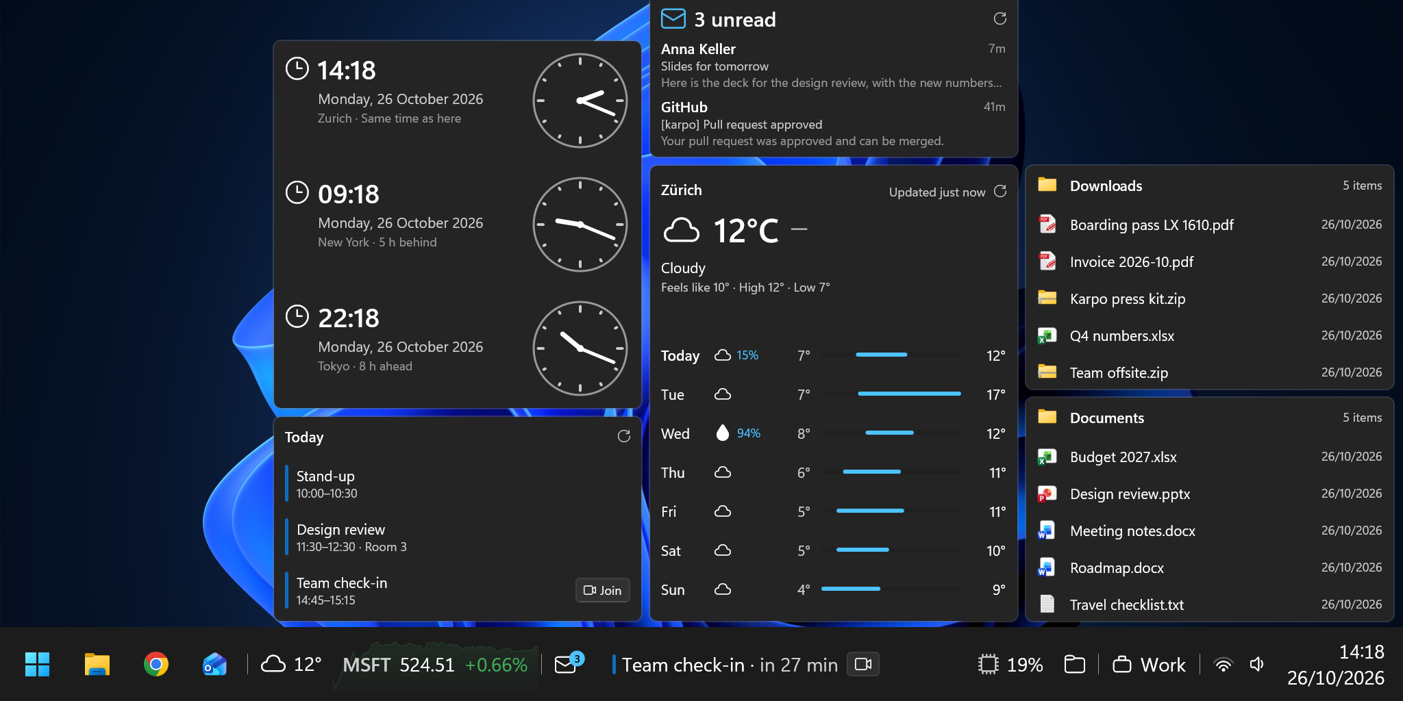 Folders you fill with widgets.